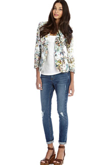 jk0169 파워숄더 꽃무늬 재킷