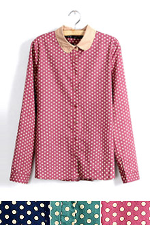 tsb0047(bsb4050) 피터팬카라 도트셔츠. 해외수입여성의류
