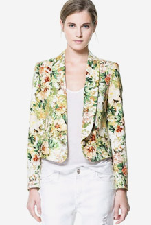 jkb4008 꽃무늬 슬림핏 재킷. 명품스타일여성의류