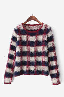 knd4065 # 격자무늬 뽀글이 스웨터. 수입보세여성의류