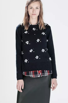 knd4074 보석무늬 라운드 스웨터. 명품스타일여성의류