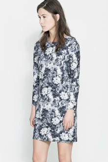 opd4152 흑백 잉크 꽃 드레스. 수입보세여성의류